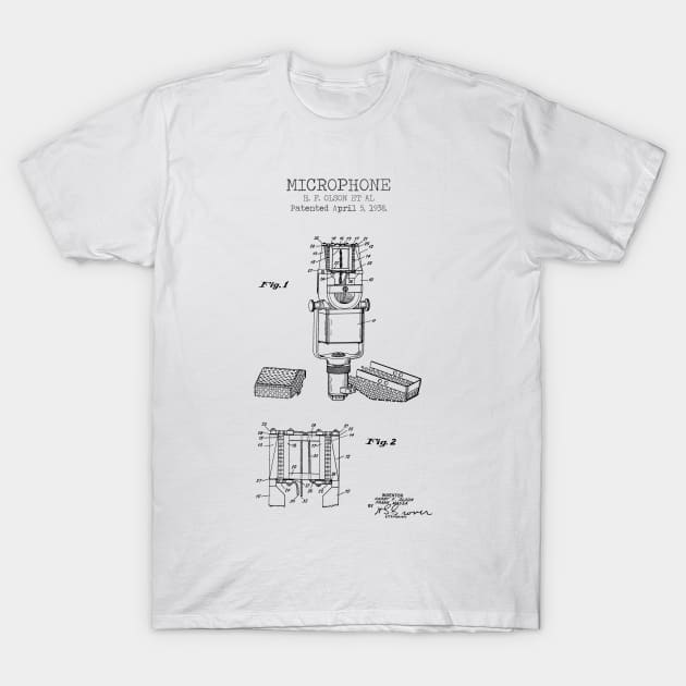 MICROPHONE patent T-Shirt by Dennson Creative